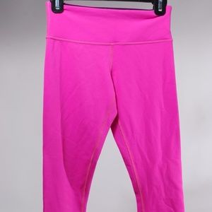 Lululemon Pink Under Crop Wunder Work Out Leggings